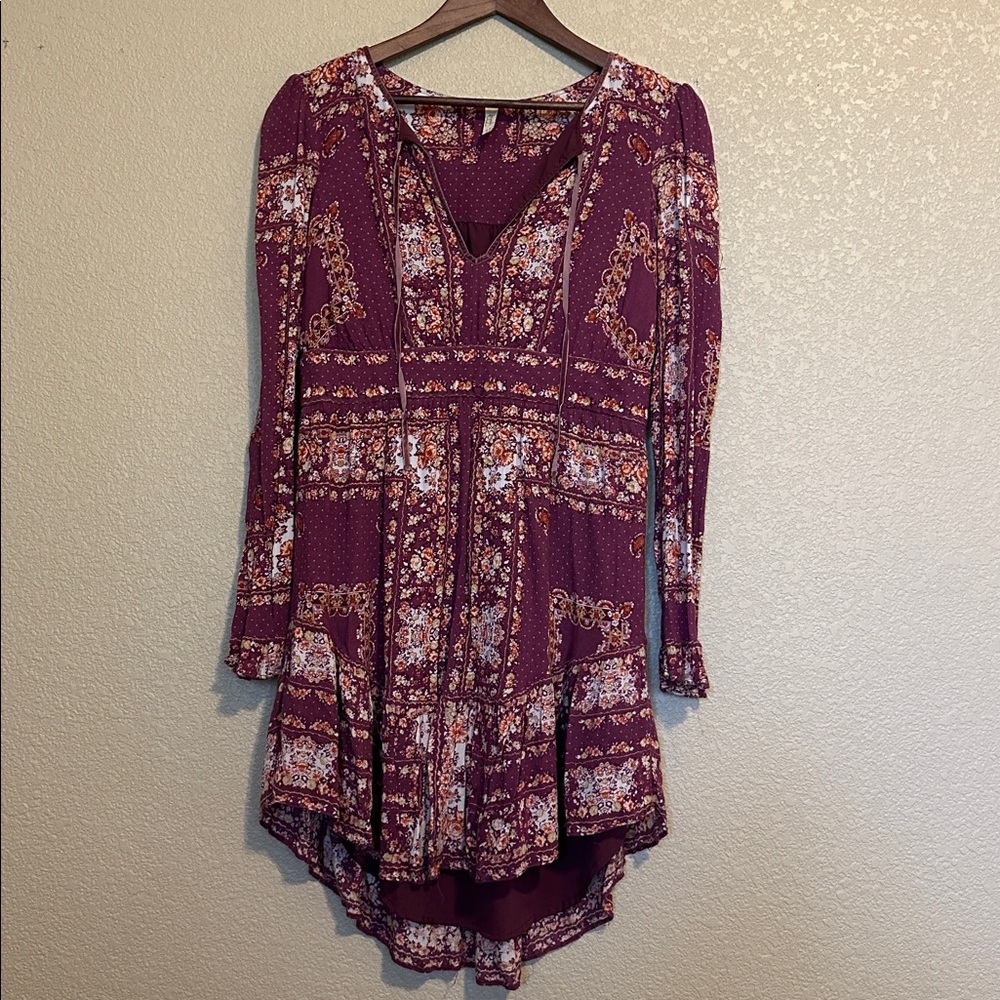 Free People Purple V-Neck Dress
